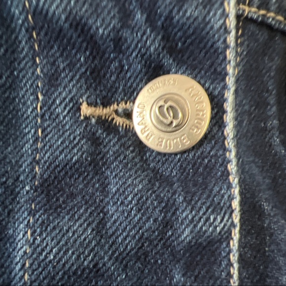 Anchor Dark Blue Denim Jacket Button Up Front - Picture 5 of 12